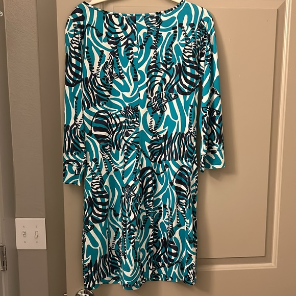 Lilly Pulitzer Marlow I’m Game Zebra Blue Pima Cotton Mini Dress - Picture 3 of 4